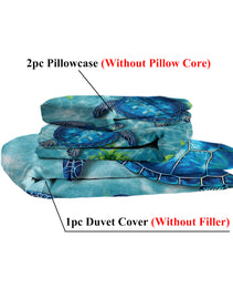 Sea Turtle Pattern Duvet Cover Set 3 Pieces King Size Soft Bedding Set With 2 Pilowcases With Zipper Closure For Home Bedroom For All Seasons