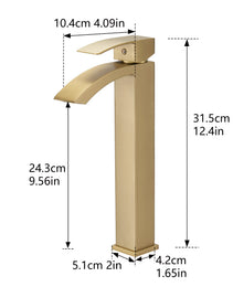 Brushed Gold Bathroom Faucet,Faucet For Bathroom Sink, Single Hole Bathroom Faucet Modern Single Handle Vanity Basin Faucet