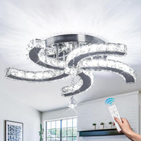 11.8" Crystal Ceiling Light, Flush Mount LED, Warm White