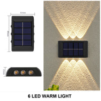 LED Solar Light Outdoor Waterproof Solar Wall Lamp Up and Down Luminous Lighting for Garden Fence Decor Solar Powered Wall Lamp