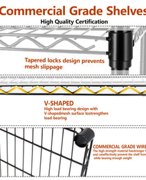 3 Tier Metal Shelf Wire Shelving Unit -  Set Of 2  1050lbs Capacity Heavy Duty Adjustable Storage Rack With Shelf Liners  Extensible To 6 Tier 2100lbs Shelving Designs   48  L X 18  D X 96  H  Black