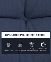 59" Tufted Bench Cushions & Throw Pillows, Replacement Bench Seat Pad, Back & 2 Pillows for Outdoor Furniture, Navy Blue