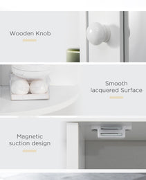 Bathroom Medicine Cabinet with Mirror, Bathroom Mirror Cabinet, Wall Mount Mirror Medicine Cabinet with Multiple Storage Shelves, White