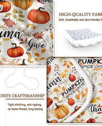 3pcs Pumpkin Autumn Leaves Design Quilt Set All Seasons Bedding Quilt Bed Set With 2 Pillowcases For Kids Teens Adults Bedroom