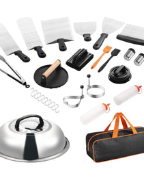 28PCS Griddle Accessories Kit Flat Top Grill Spatula BBQ Tools Stainless Steel