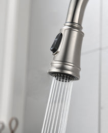 Single Handle High  Pull Out Kitchen Faucet, Single-stage Stainless Steel Kitchen Sink Faucet, With Pull Down Spray