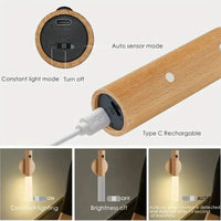 LED Rechargeable Magnetic Wall Lamp Smart Motion Sensor Night Light Portable for Hallway Bedroom Stairs Bathroom Cabinets Decor