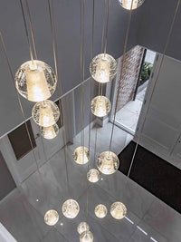 Spiral Staircase Living Room Chandeliers Crystal Ball Led Ceiling Light Lustre Chandelier Modern 2026 Decoration Bedroom Dining