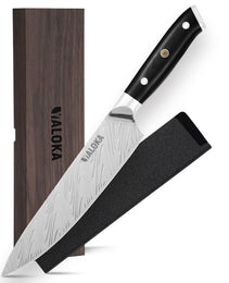 8 Inch Chef Knife Japanese Chef's Knife 7Cr17MoV High Carbon Steel Japanese Knife Full Tang G10 Handle Black Titanium Coated Blade Professional Cooking Knife Kitchen Knife