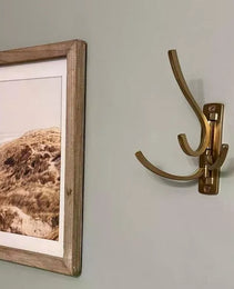 Modern Octopus Multi Swivel Hook Gold: Swinging Wall Towel Hook, Gold Plated, Cast Aluminum, 15lb Capacity