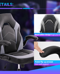 PU Leather Ergonomic Office Chair Swivel Computer Gaming Chair With Lumbar Support
