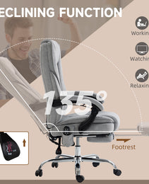 Massage Office Chair, Heated Reclining Computer Chair with Adjustable Height and Footrest