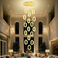 Gold 1 Ring Pendant Lights Kitchen Island Single Head Crystal Chandeliers Foyer Entrance Modern LED Dimmable Chandeliers