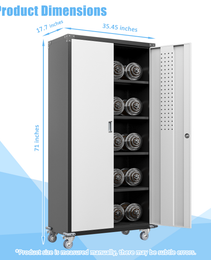 Garage Storage Cabinets With Locking Doors And 4 Adjustable Shelves