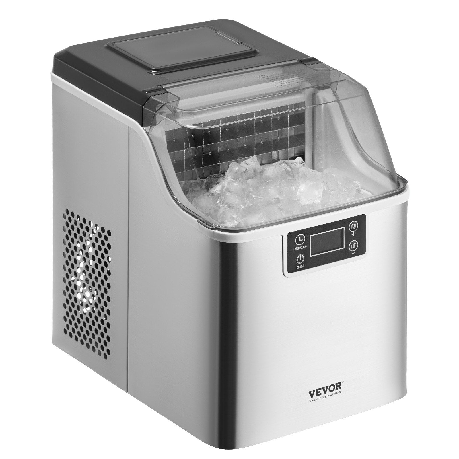Portable Countertop Ice Maker 45Lbs/24H Self-Cleaning With Scoop Basket Home Bar