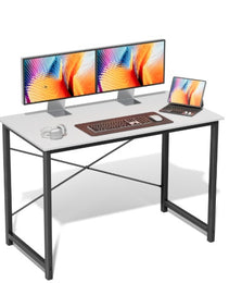 Computer Office Desk For Small Spaces, Writing Gaming Work Desk Modern Kids Study Table With Storage Bag & Headphone Hook