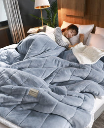 Fleece Blankets And Throws Thick Warm Winter Blankets Home Super Soft Duvet Luxury Solid Blankets On Twin Bedding