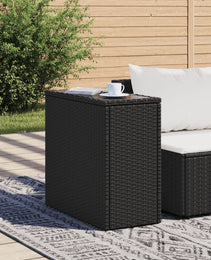 garden side table with glass top 58x27, rattan   garden side table