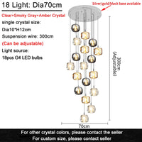 Modern Nordic Ceiling Chandelier LED Living Room Luxury Crystal Attic Bedroom Light Dining Room Lustre Chandelier Kitchen Lamp