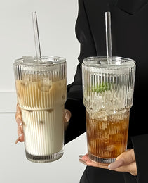 Glass Cup With Straw