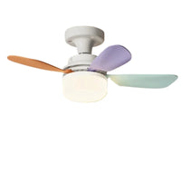 E27 E26 Base LED Home-use Ceiling Fan Light with Wireless Remote Smart Quiet Indoor LED Fan Lamps  for Room Office Study Kitchen