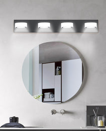 29in  Modern 4-Light LED Vanity Light, Sleek Black Bathroom Wall Light Fixture For Mirror, Shower, And Bathroom Decor