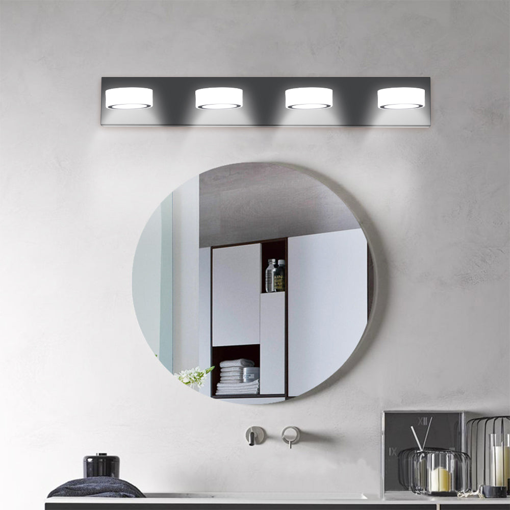 29in  Modern 4-Light LED Vanity Light, Sleek Black Bathroom Wall Light Fixture For Mirror, Shower, And Bathroom Decor