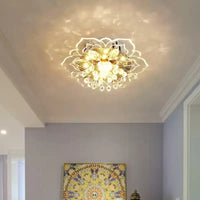 Creative LED Ceiling Light Crystal Flower Chandelier Bedroom Hallway Living Room Pendant Lamp Bedroom Kitchen Decoration Light
