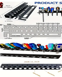 Two Piece Mix & Match Metal Wall Tool Rack (Distribution Mounting Screws) - Portable Hammer/Wrench/Pliers & Screwdriver Storage Rack, Wall Garage Tool Organizer - Workshop & Garage Storage Solution