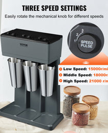 Milkshake Maker, 375W X 3 Electric Milkshake Machine, Triple Heads Drink Mixer Blender Machine, 3-Speed Milkshake Mixer With 3 X 820 Ml Stainless Steel Cups, For Commercial And Home