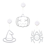 Set Of 3 Pack Halloween Window Light Spider Witch Hat Pumpkin With Orange Light Hanging Halloween Decoration Light With Suction Cup Hanging Holes - CJDS - FC