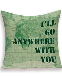 New Retro Toss Pillow Case European World Map Cushion Cover Seat Sofa Covers Morocco Linen House Home Decor Throw Pillows Cases