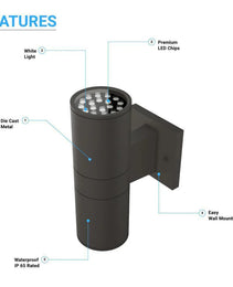 Radiate Elegance and Brilliance: 18W CCT RZ Wall Cylinder LED - Where Style Meets Functionality for an Illuminating Experience!