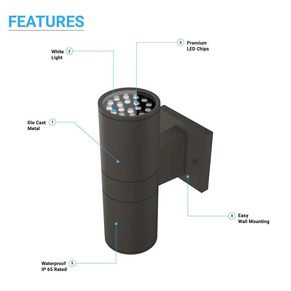 Radiate Elegance and Brilliance: 12W CCT RZ Wall Cylinder LED - Where Style Meets Functionality for an Illuminating Experience!