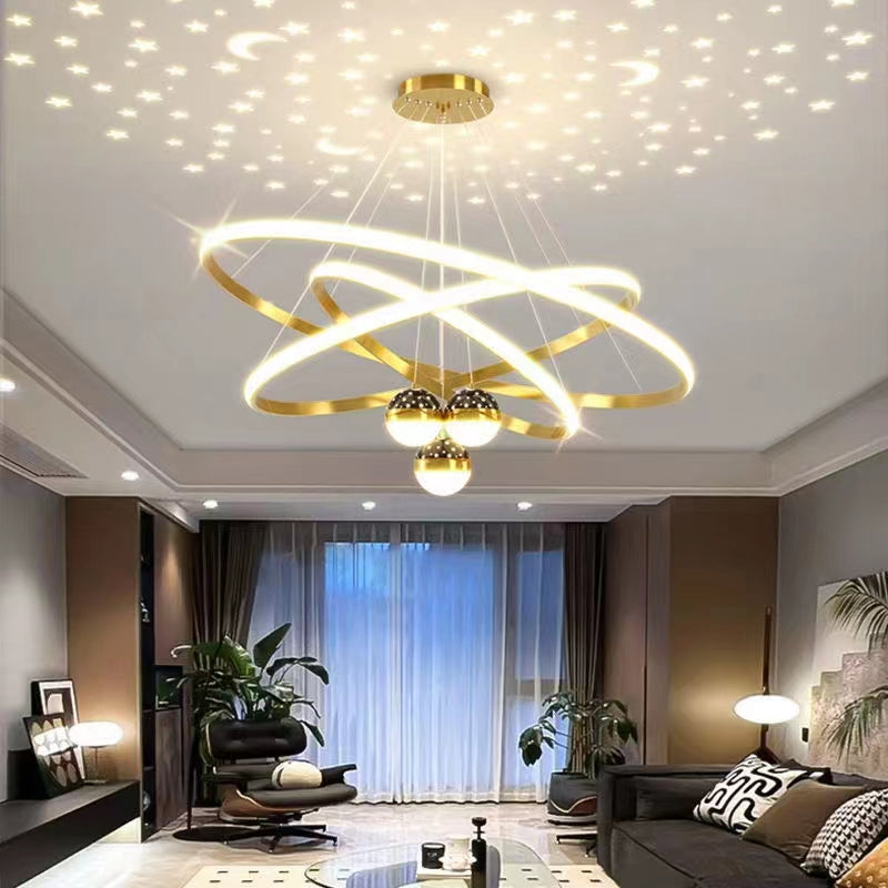 Bernadette 82W Gold Tri-Color Modern Iron LED Indoor Chandelier