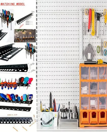 Two Piece Mix & Match Metal Wall Tool Rack (Distribution Mounting Screws) - Portable Hammer/Wrench/Pliers & Screwdriver Storage Rack, Wall Garage Tool Organizer - Workshop & Garage Storage Solution