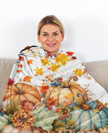 Fall Throw Blanket Pumpkin Flower Printed Blankets Soft Flannel Throw Cute Halloween Blanket Gifts For Kids Teens Boys Girls