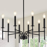Modern Farmhouse Gold Chandeliers for Dining Room Light Fixture, 8-Light Metal Candle Chandeliers Lighting for Living Room Staircase Foyer Entryway Bedroom