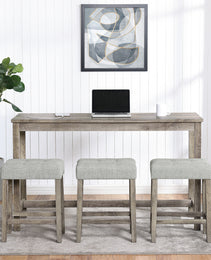Bar Table Set With Power Outlet, Bar Table And Chairs Set, 4 Piece Dining Table Set, Industrial Breakfast Table Set, For Living Room, Dining Room, Game Room,