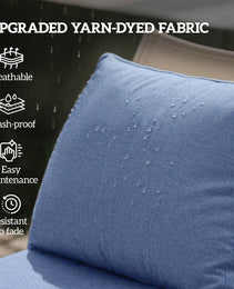 4 Patio Chair Cushions With Seat & Backrest, Fade Resistant Seat Replacement Cushion Set, Blue