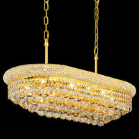 Gold Crystal Chandeliers for Dining Room，12-Lights D22 Inch