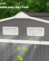 Large Outdoor Storage Shed, 9x6 Garden Tool Shed for Patio, Garage, Lawn, Gray