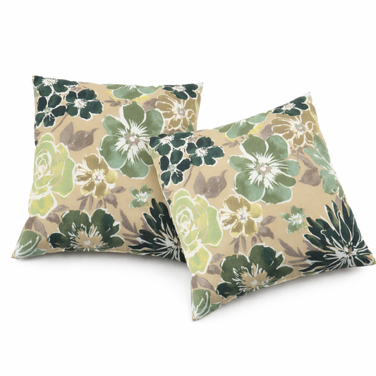 2 Pack Outdoor Throw Pillows, Waterproof & Fade-Resistant Patio Cushions For Garden, Porch, Poolside Furniture - Soft & Comfortable Decorative Pillow Covers 18x18 Inch, Magpie Fabrics