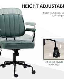 Home Office Chair with Adjustable Height and Tilt, Green
