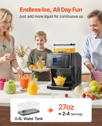 Snowflake Ice Machine, 44LBS/24H Snowflake Ice Maker, Ice-Shaver Machine With Stainless Steel Blade, Electric Snow Cone Maker With 0.2 Gal Tank, 60S Fast Pre-Cooling, For Home & Small Gatherings