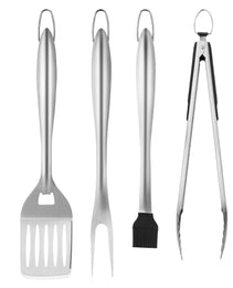4PCS Grilling Tool Set BBQ Grill Accessories Stainless Steel Barbecue Utensil