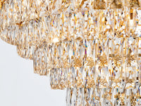 Extra Large High Ceiling Chandelier, Gold Modern Crystal Chandeliers Luxury Foyer Entrance Chandeliers for Staircase Villa Lobby Living Room, K9 Crystal Raindrop Light Fixture H91” X W47”