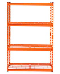 Storage Shelves, 2400 Lbs, 4 Tier Heavy Duty Garage Shelving, 20" D X 40" W X 60" H Adjustable Metal Shelves For Industrial Shelving Unit Utility Shelf, For Kitchen, Warehouse, Basement, Orange