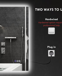 Dimmable Bathroom Mirror with Lights, 39" x 32" Backlit LED Mirror w/ Anti-Fog, Memory & Infinite Color Temperature