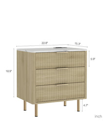 Nightstand With Charging Station, Smart Nightstand With Night Light, Modern Night Stand With Storage Cabinet For Bedroom, Wood